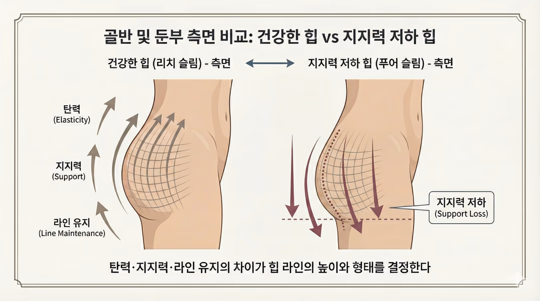 그림 2-2 · 이화 작용으로 인한 근육 소실과 지지력 저하 (둔부)